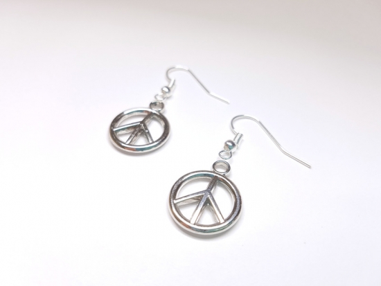 Preview: Peace Ohrringe silberfarben Frieden